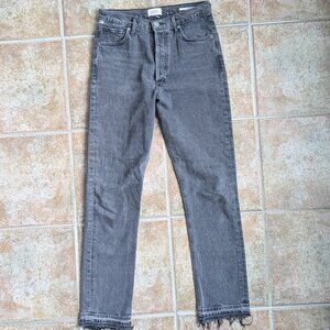 COH Charlotte High Rise Straight Frayed Ankle Jean in Whisper Gray